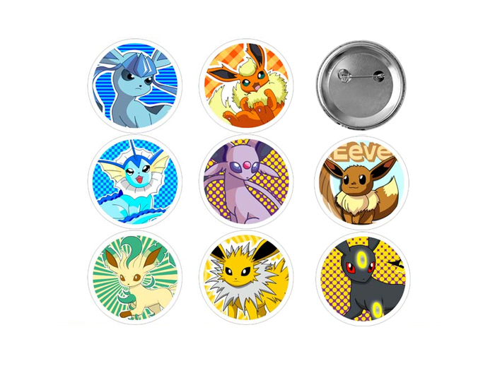 Pokemon Button Pin Set (x8), Pokemon